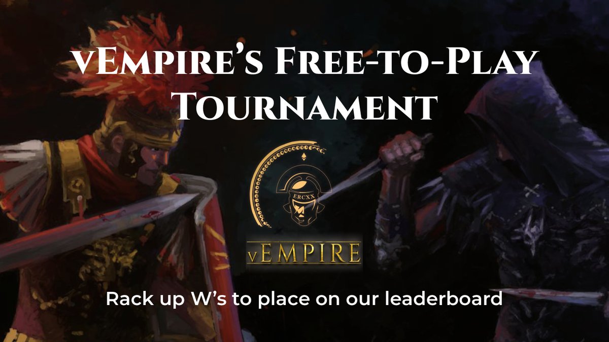 We're hosting the first ever "vEmpire: The Beginning" TOURNAMENT 🤩🚀

The players that lead the "Games Played" and "Wins" leaderboards will receive special prizes 🎁

 🏆 1st - $200
 🏆 2nd - $100
 🏆 3rd - $50
 🏆 4th - $10

All rewards will be paid in #BUSD 💸

1/2 🧵