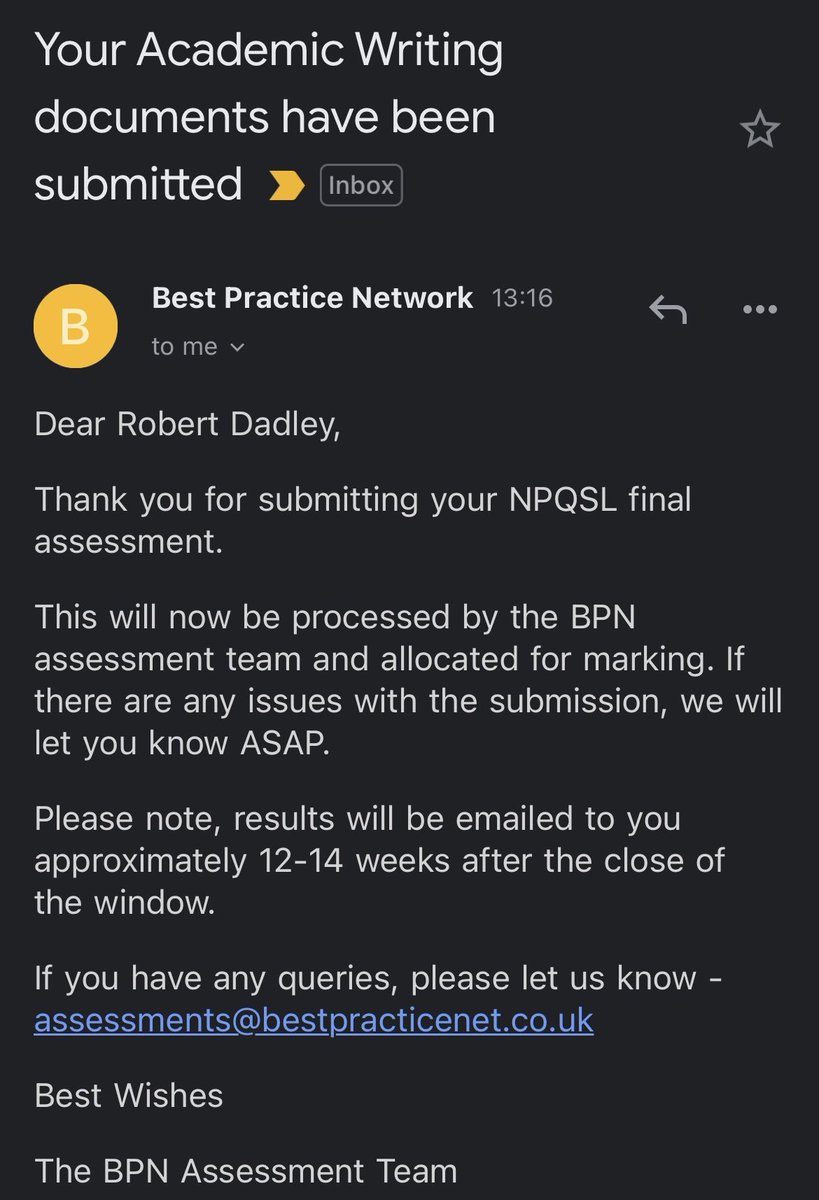 MrD2903's tweet photo. It’s been a long, long journey but it’s finally submitted! A big thank you to @MissCRSmith93 for taking the time to check through and @mini_lebowski for sharing 👍 #NPQSL #bestpracticenetwork https://t.co/RxloxGsSLs
