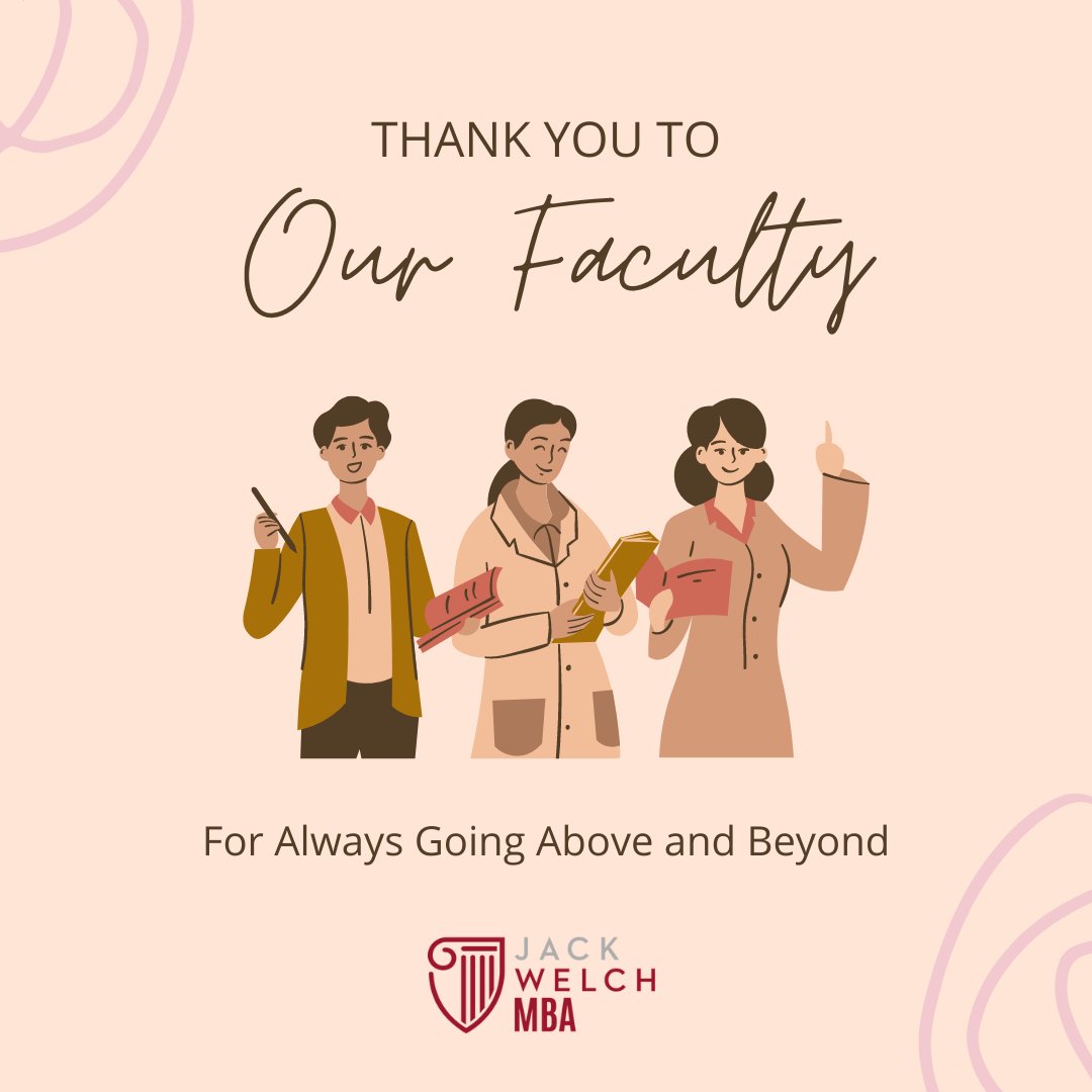 JackWelchMBA's tweet photo. JWMI's MBA Faculty go above and beyond to put their students first. Tag your favorite professor (if possible) and let them know how special they are to you! #teachers #faculty #education #facultyweek #JWMIprofessors #winning #teachersweek https://t.co/xeuzuUic0T