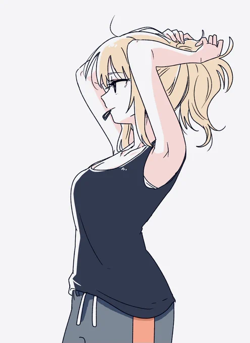 #宮下愛さん黒タンクトップ姿版真剣お絵描き一本勝負 