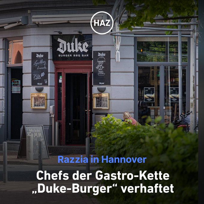 Mit 350 Beamten haben Polizei und Zoll in mehreren Bundesl&auml;ndern die Gesch&auml;ftsr&auml;ume der gro&szlig;en Gastro-Kette<a href="/tag/hannover"class="tags"><span>#hannover</span></a><a href="/tag/dukeburger"class="tags"><span>#dukeburger</span></a>