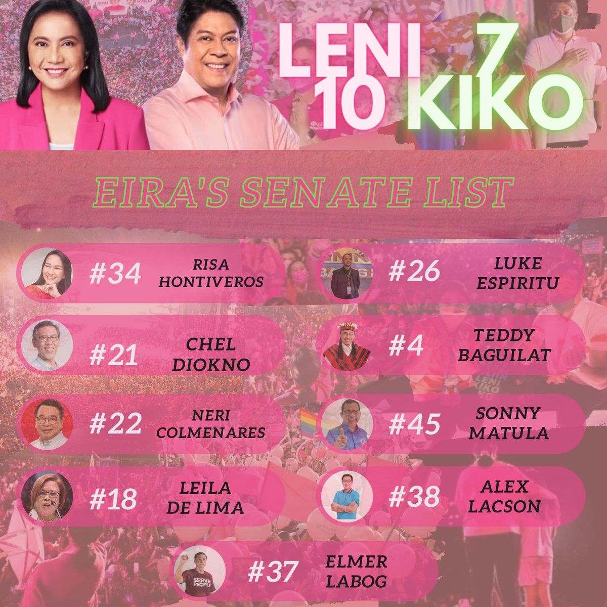 ㅤ

       🎼  BAND   : ⠀THE⠀METALLIQUE.⠀

       METALLIQUE'S EIRA TALKS ABOUT 
       WHY SHE'S VOTING FOR LENI 
       AND HER SENATE LIST.

       #MetalliqueIsPink #BakalsForLeniKiko
       #RPWRally #AngatBuhayLahat

ㅤ