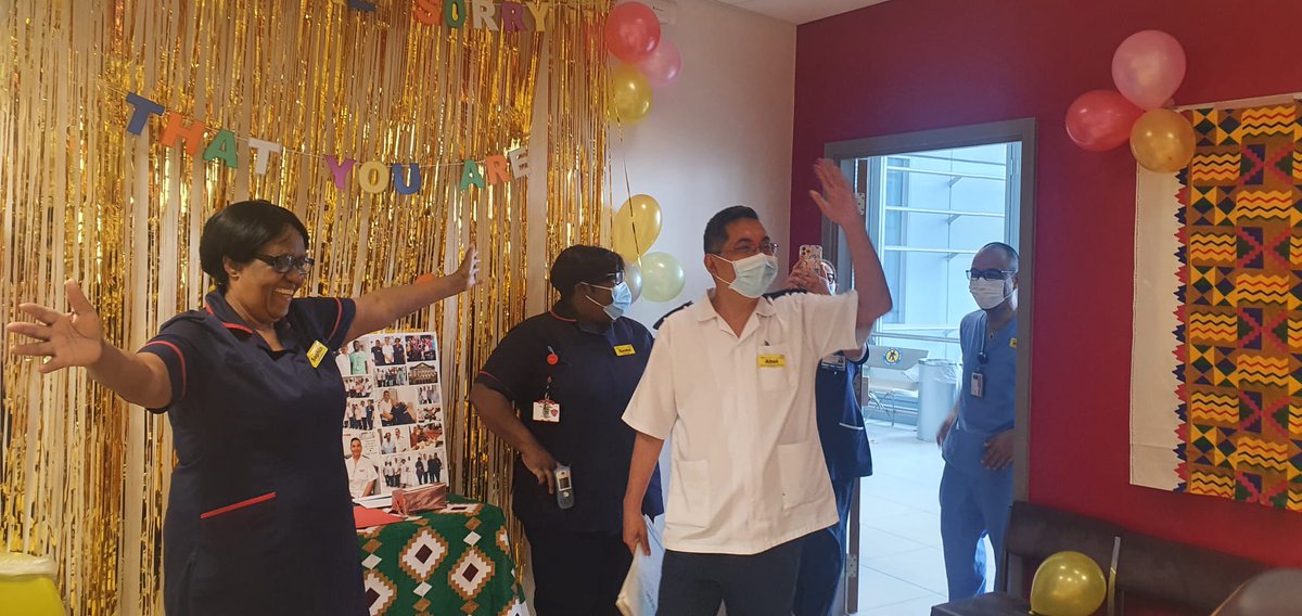Lovely Celebration for our Wonderful PDN Abel💐🎉🎉🎊 Thank you Abel for being a great Mentor to all of us. Wishing you all the best in your new role!!! 😊😊😊#congrats #celebratingsuccess #BestMentor @RoyalLondonHosp @NHSEnglandLDN @LouisonNatoya @larteybi @NHSBartsHealth
