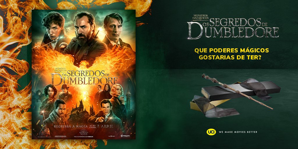 CinemasUCI's tweet photo. Terceira e última pergunta do passatempo #queroserumfeiticeiro! Que poderes mágicos gostarias de ter? A resposta mais criativa ganha a varinha #Grindelwald! Já sabes: podes responder até ao próximo domingo, 8 de maio. Participa! +Info: https://t.co/P4ZuFRk2LO https://t.co/TywHoK8tLT