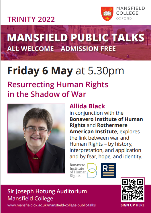 Mansfield College, University of Oxford (@mansfieldoxford) on Twitter photo We're looking forward to welcoming <a href="/allidablack/">Allida Black</a> later today!
There is still time to get your tickets 👉 bit.ly/3FmePpW We're looking forward to welcoming <a href="/allidablack/">Allida Black</a> later today!
There is still time to get your tickets 👉 bit.ly/3FmePpW