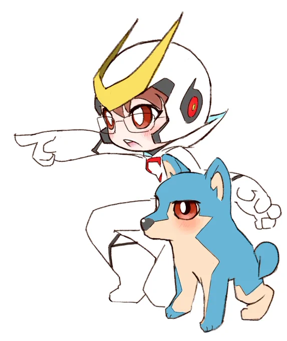 こんどはこいぬの名をフレンダーにすべくプレゼン絵を準備しました。キャシャーン(モデルは私の娘)はカッコいいし、これで世界一のフレンダーにこいぬはなる! 