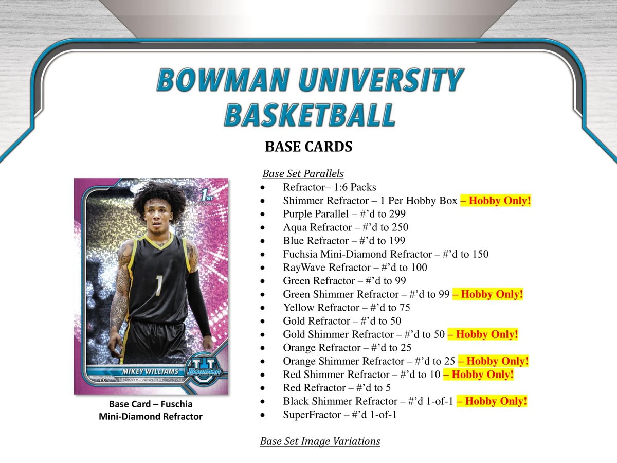 MintHeadquarter's tweet image. 2022年6月1日 発売予定🏀2021-22 TOPPS BOWMAN UNIVERSITY BASKETBALL HOBBY【製品情報】 | Trading Card Journal tradingcardjournal.com/2022/05/%f0%9f… トップス社MLB公式トレーディングカードの定番商品ボウマンシリーズから大学バスケットボールが新登場！#topps #toppsbowman #basketballcards #バスケ #トレカ