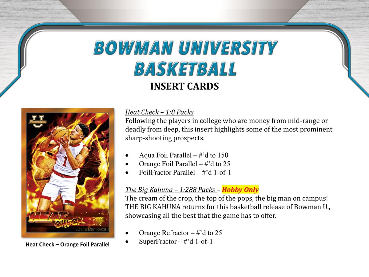 MintHeadquarter's tweet image. 2022年6月1日 発売予定🏀2021-22 TOPPS BOWMAN UNIVERSITY BASKETBALL HOBBY【製品情報】 | Trading Card Journal tradingcardjournal.com/2022/05/%f0%9f… トップス社MLB公式トレーディングカードの定番商品ボウマンシリーズから大学バスケットボールが新登場！#topps #toppsbowman #basketballcards #バスケ #トレカ