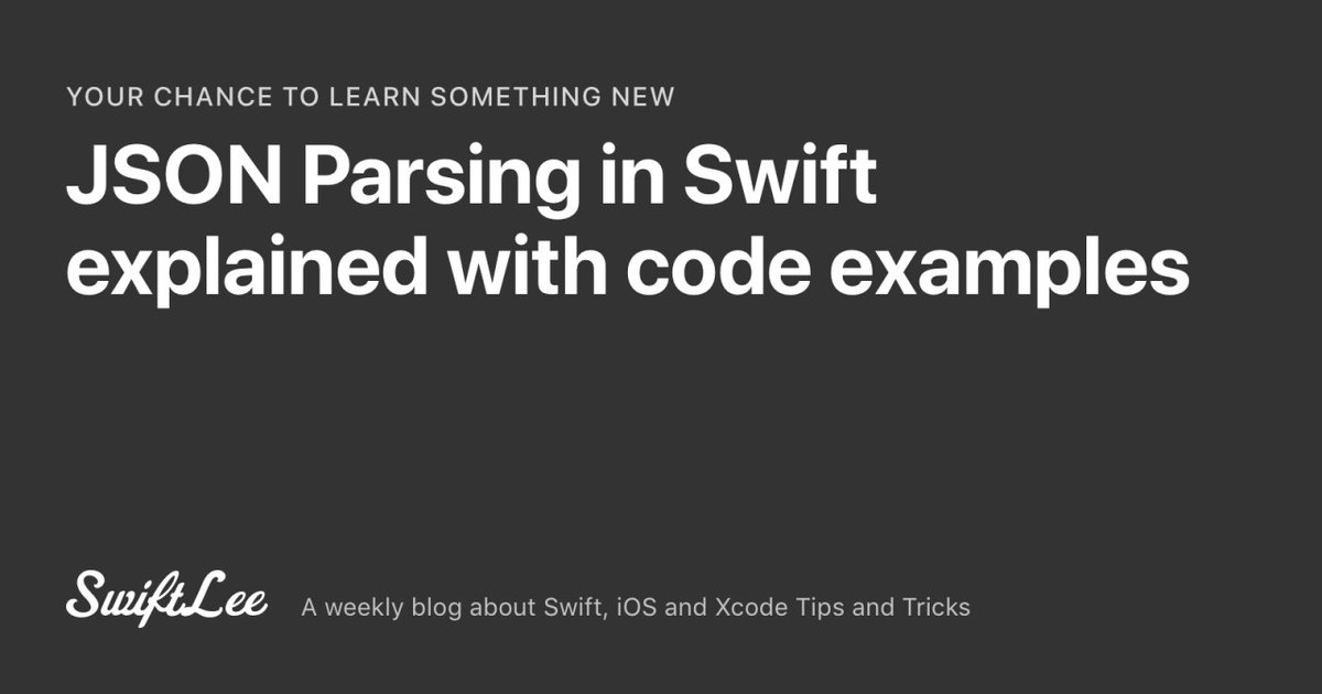 twannl's tweet photo. Learn everything you need for parsing JSON in Swift

https://t.co/R3rHhLm4iO

🤓 The basics of decoding
📅 Date decoding strategies
🐪 case and 🐍case conversion

#swiftlang #iosdev https://t.co/AQ26FjLeE3