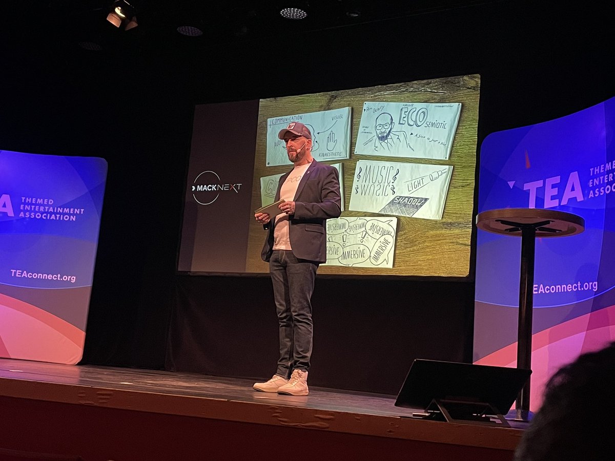 InParkMagazine's tweet photo. Daniel Kerscher from @MackNeXT : [As designers] we shape our buildings, attractions and parks, and they shape us too. #SATEeurope https://t.co/VvdHblXT6V