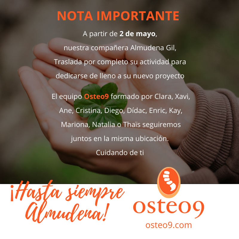 Osteo9's tweet photo. El equipo #Osteo9  formado por Clara, Xavi, Ane, Cristina, Diego, Dídac, Enric, Kay, Mariona, Natalia o Thaïs seguimos cuidando de ti 
Más información pulsando en el siguiente enlace 
🧡https://t.co/hJy8sPa7do
·
#fisioterapia #FisioterapiaBarcelona #osteopatia https://t.co/uVlm8B8gnA