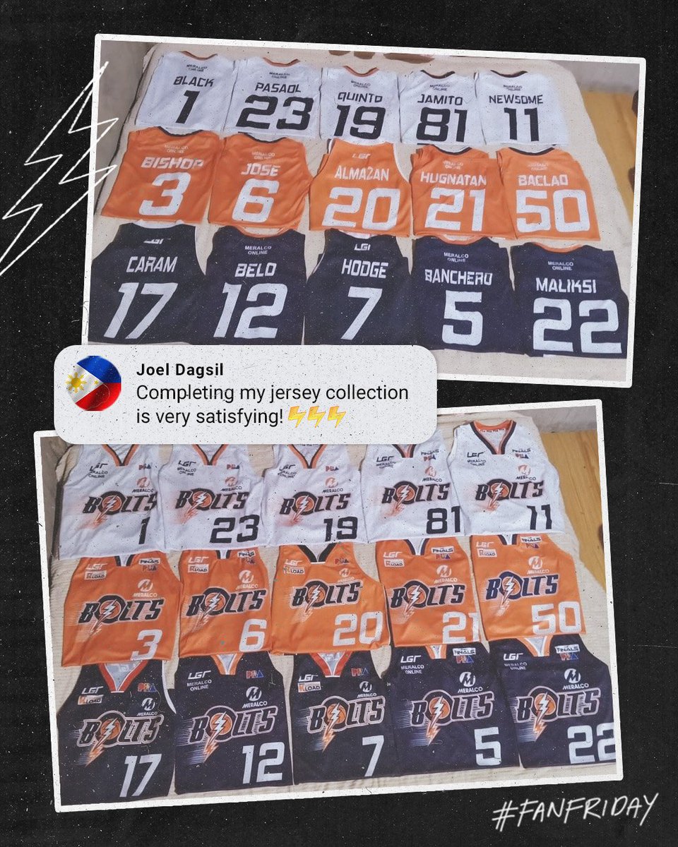Now THAT'S a jersey collection! 😮

Got your own #MeralcoBolts collection of shirts, autographs, posters, and more? Tag us for a chance to be featured next #FanFriday! ⚡ #ChargeForward