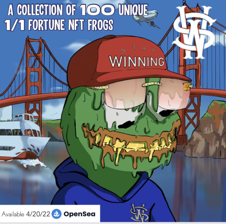 #STAYWINNING #FORTUNEFROGS 🐸 Dopest new #NFT project out the #BAYAREA 🏆 #OPENSEA #PolygonNFT