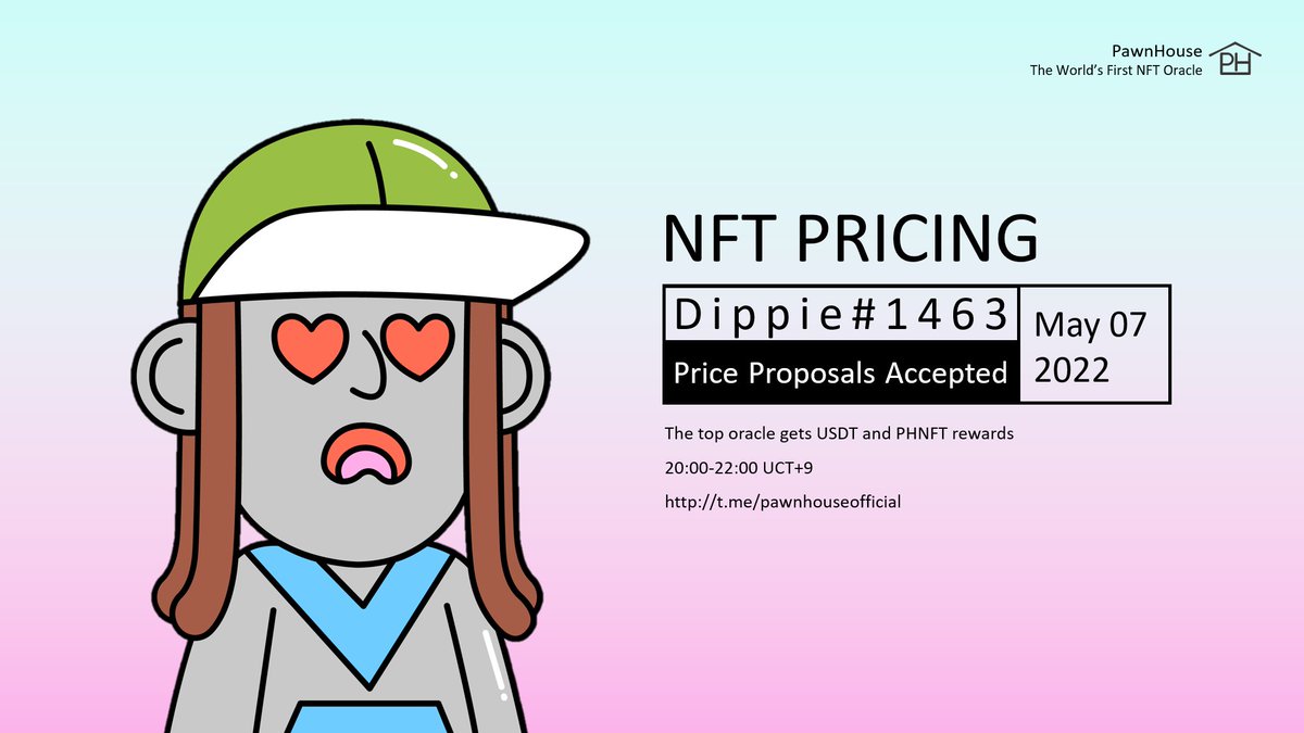pawnhouse_nft's tweet photo. No.17: Dippie#1463

⏲️: May 7, 20:00-22:00 UCT+9
🛖: https://t.co/TeO4qlBbyG
💰: The top oracle gets USDT and PHNFT rewards https://t.co/WRAloKaDXm