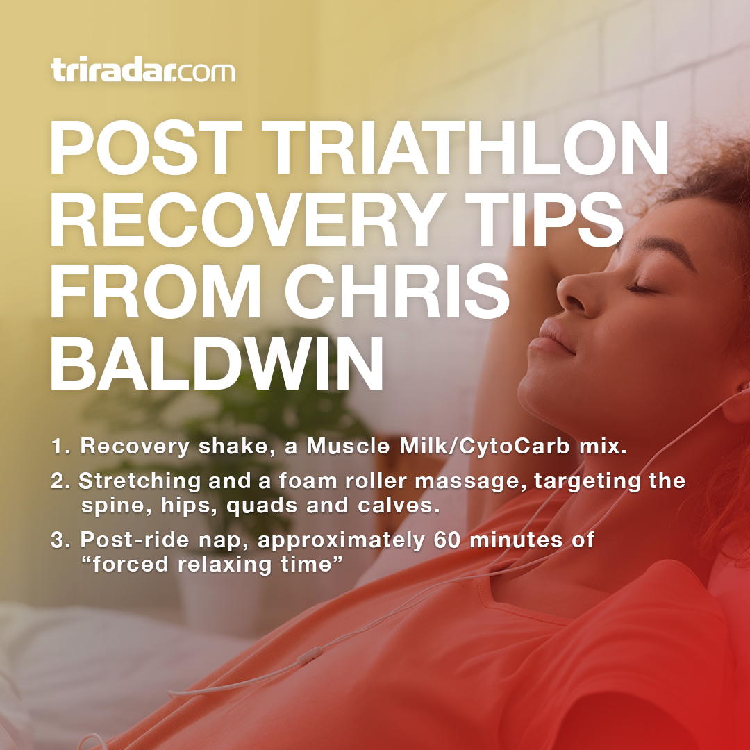 Instead of flopping straight onto the sofa after an ironman try these post recovery tips recommended by Chris Baldwin (professional cyclist, National Time Trail Championship winner) 🚴‍♂️🏆