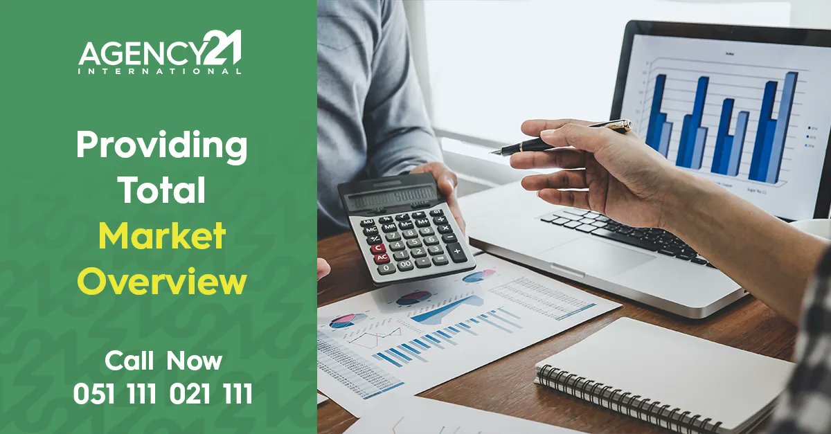Providing Total Market Overview
Agency21 International delivers a Real Estate Market Overview to assist you in making future 
purchasing or selling decisions.

For our expert guidance, call: 051 111 021 111
#Investment #RealEstate #Agency21
