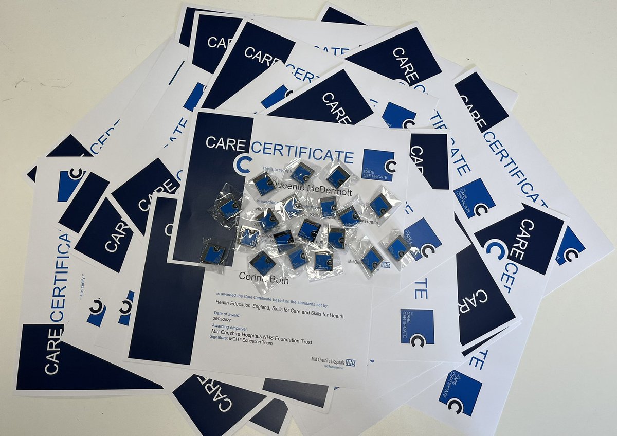 Well done to all our 25 Care Certificate completers in April. You’ve all worked so hard. <a href="/MCHFTCareCert/">MCHFT HCA Support</a> are so proud of you all. <a href="/MidCheshireNHS/">Mid Cheshire Hospitals 🏥</a> <a href="/NutkinsHelen/">Helen Nutkins</a> <a href="/jengrantx/">Jenny Grant</a> <a href="/NickyMadeley22/">Nicky</a> <a href="/RuthHeaton/">Ruth Heaton</a> <a href="/JobsatMCHFT/">Careers_Mid_Cheshire_Hospitals💙</a> <a href="/pefteammchft/">PEF Team</a>