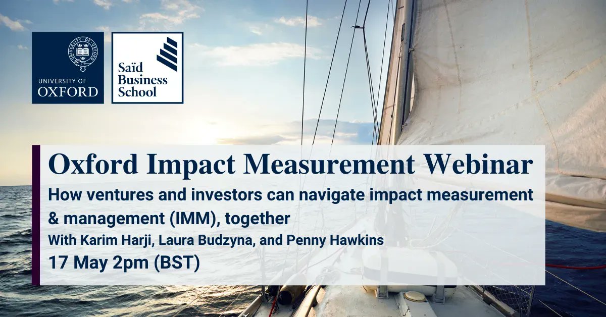 Join 'Ventures at the Helm' report co-authors <a href="/karimharji/">Karim Harji</a>,  @LauraBudzyna and Penny Hawkins to discuss the mindsets, models, and choices to improve #impactmanagement in practice.

➡️buff.ly/3yiBWjS