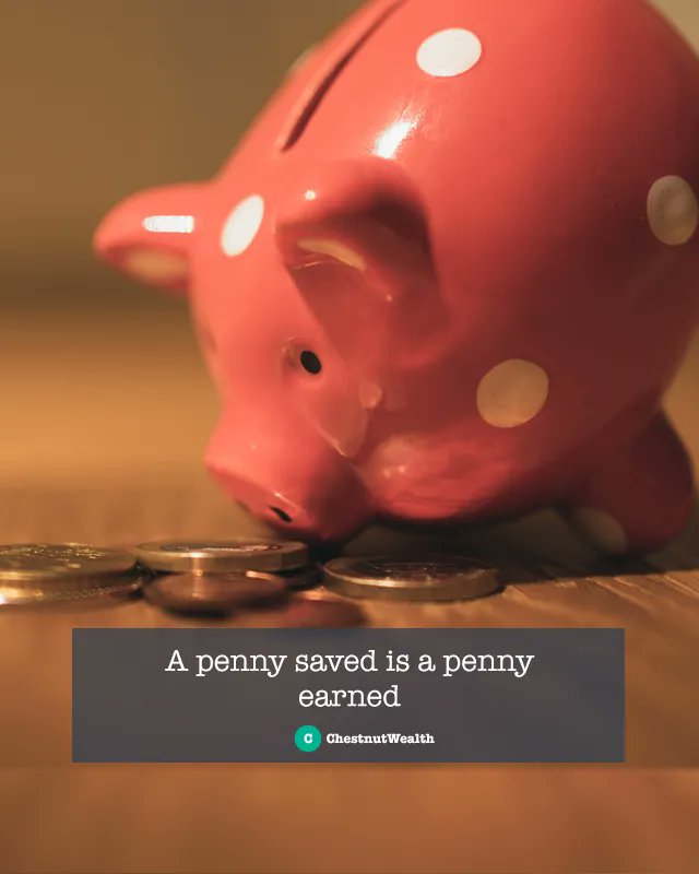 ChestnutWealth's tweet photo. "A penny saved, is a penny earned." #compounding #investing #money #wealthmanagement #investments #fintech #personalfinance #moneymanagement #community #budgetingtips #openbanking #savings #moneygoals #GrowYourChestnut #fintech https://t.co/z5uKieJdc0