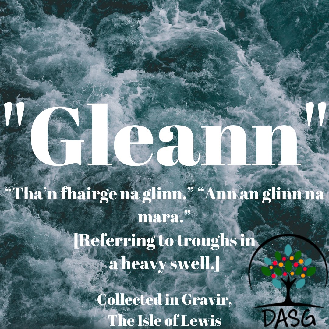 DASG_Glaschu's tweet photo. https://t.co/pyFNW13yQD
🌊
GLEANN-"THA AN FHAIRGE NA GLINN", "ANN AN GLINN NA MARA"
⛵
#GaelicSaying #Muir #Cuan #Fairge #Sea #Ocean #Seòladh #Sailing #Boat #Boats
🌧️
#Grabhar #Gravir #Leòdhas #TheIsleofLewis #Alba #Scotland
#Gàidhlig #Gaelic
#DigitalArchiveofScottishGaelic #DASG https://t.co/MXGeacnxvc