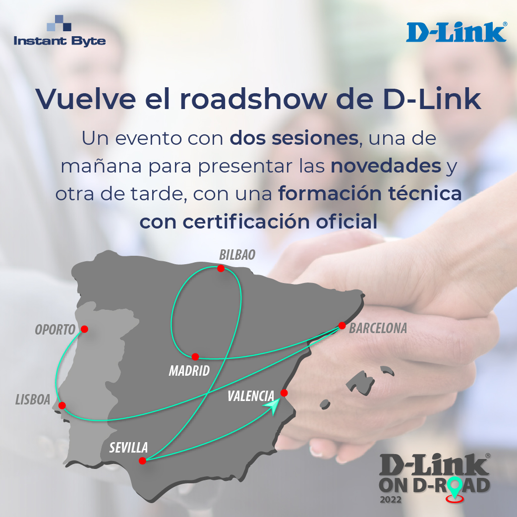 InstantByte's tweet photo. 🎙️ El tour de conferencias @DLink_ES vuelve en formato presencial del 10/05 al 28/06.
Descubre las #Novedades de #DLink y fórmate obteniendo una #certificaciónoficial en #NucliasConnect
Consulta fechas y ciudades 👉 https://t.co/kmAxHxtHi7
#DLink #roadshow #InstantByte https://t.co/wHJ0uqHJAs