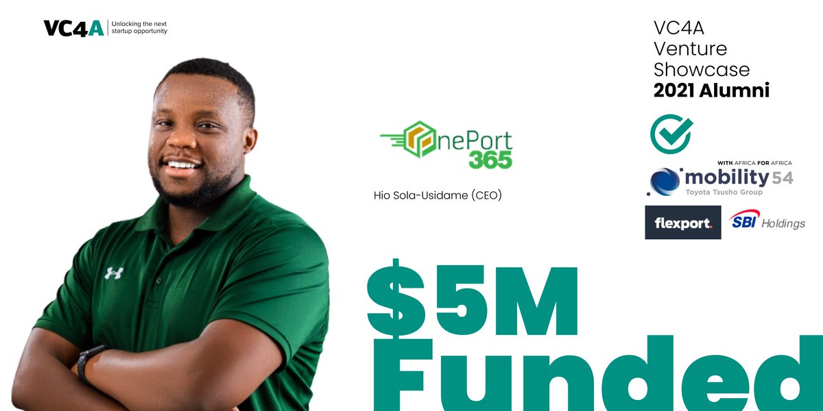 It's #FundraisingFriday 📣

Congratulations to <a href="/OnePort365/">OnePort 365</a>, 2021 #VC4AVentureShowcase alumnus on their latest $5M seed fundraise! 🚀, as they plan to digitise freight management in Africa! 

Join any of the two open calls for the 2022 Venture Showcase ℹ️ buff.ly/3JGrbdB