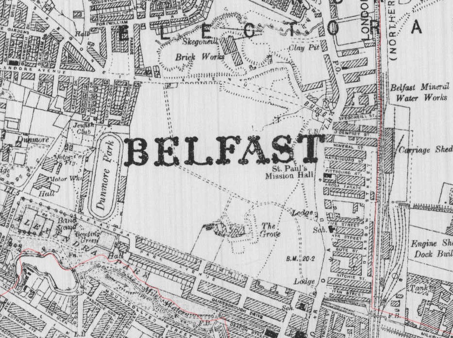 topping_darren's tweet photo. The grounds of 'The Grove', as published by the Belfast Telegraph in August 1931. As the caption says, the grounds were purchased by Belfast Corporation and turned into the Grove Playing Fields https://t.co/lG0qUgSByc