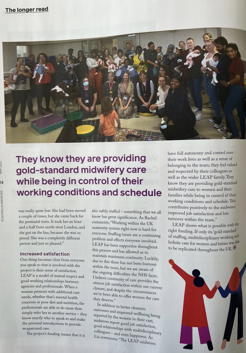 lia_bri's tweet photo. Invest properly in midwifery continuity models to tackle health inequalities

Read the story of @LeapLambeth and what can be achieved when working in partnership

Beyond excited to see @Midwivesmag cover story for this issue
🧡Featuring @BelleBourton @MidwifeRachelS @khazaezadeh https://t.co/IIUCw178HF