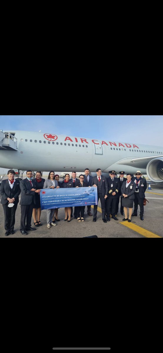 MehdiSentissix's tweet photo. WE ARE BACK IN CMN #risehigher #aircanada #flytheflag 
AC73 CMNYUL flight is back with a 297 seated A330-300 🇲🇦🇨🇦😍
Operating up to six times weekly
32 seats in Signature Class
24 seats in Premium Economy
241 seats in Economy class https://t.co/10KBLSyCLK