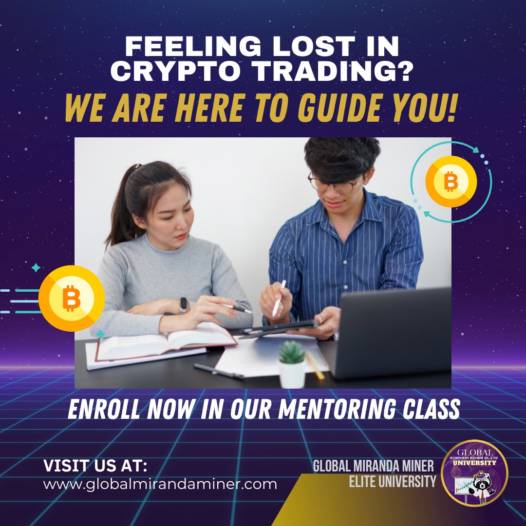 Do you feel lost in your crypto trades? ENROLL NOW on our Mentoring Class! With its comprehensive 1:1 approach, our mentors will guide you in the right path of your crypto trading journey! JUST VISIT: globalmirandaminer.com
and choose "Mentoring" in our courses. #btc #bitcoin