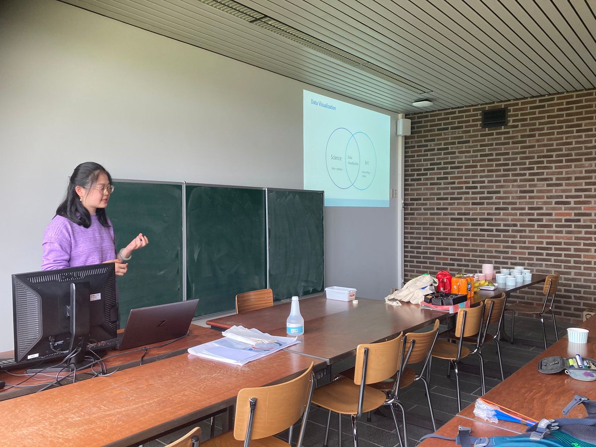 Great start 👌🏼👌🏼of our team-building weekend at Livestock Technology <a href="/KUL_LT/">LivestockTechnology</a> kicked off by José sharing his experiences from a fruitful research stay <a href="/INRAE_France/">INRAE</a> in Montpellier and Yifan on data visualisation (interfacing between science and art!)