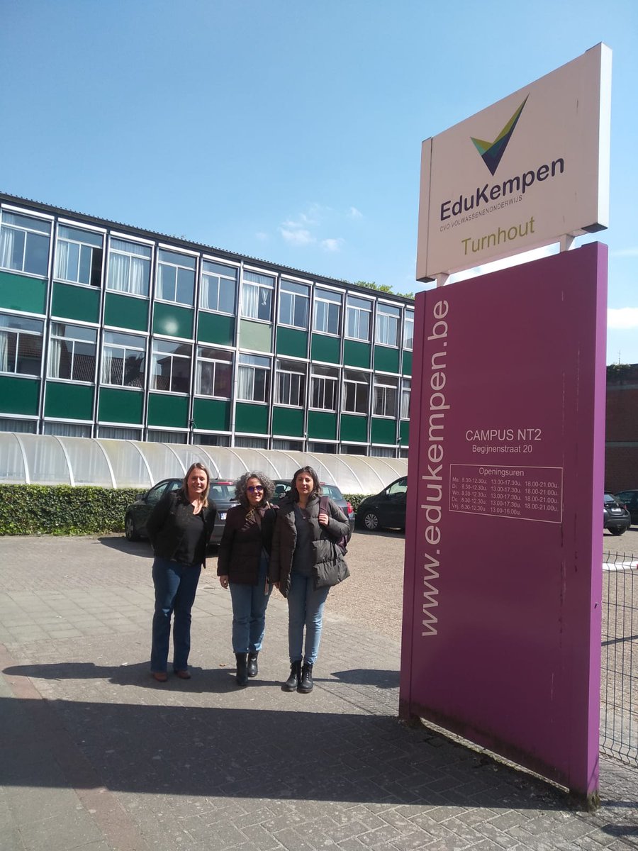 CFIE_Segovia's tweet photo. Esta semana nuestra movilidad a Bélgica, Maribel y Raquel. 
Nos acoge Ana F. en CVO EduKempen de Turnhout.
Hemos visto las aulas de idiomas 🌍, escuelas de adultos y su trabajo con las TIC. 📽💻📲
@sepiegob @EUErasmusPlus
#ErasmusPlus #ErasmusCFIESg21 #tiCyL #internacionalizaCyL https://t.co/bMshkpXSNw