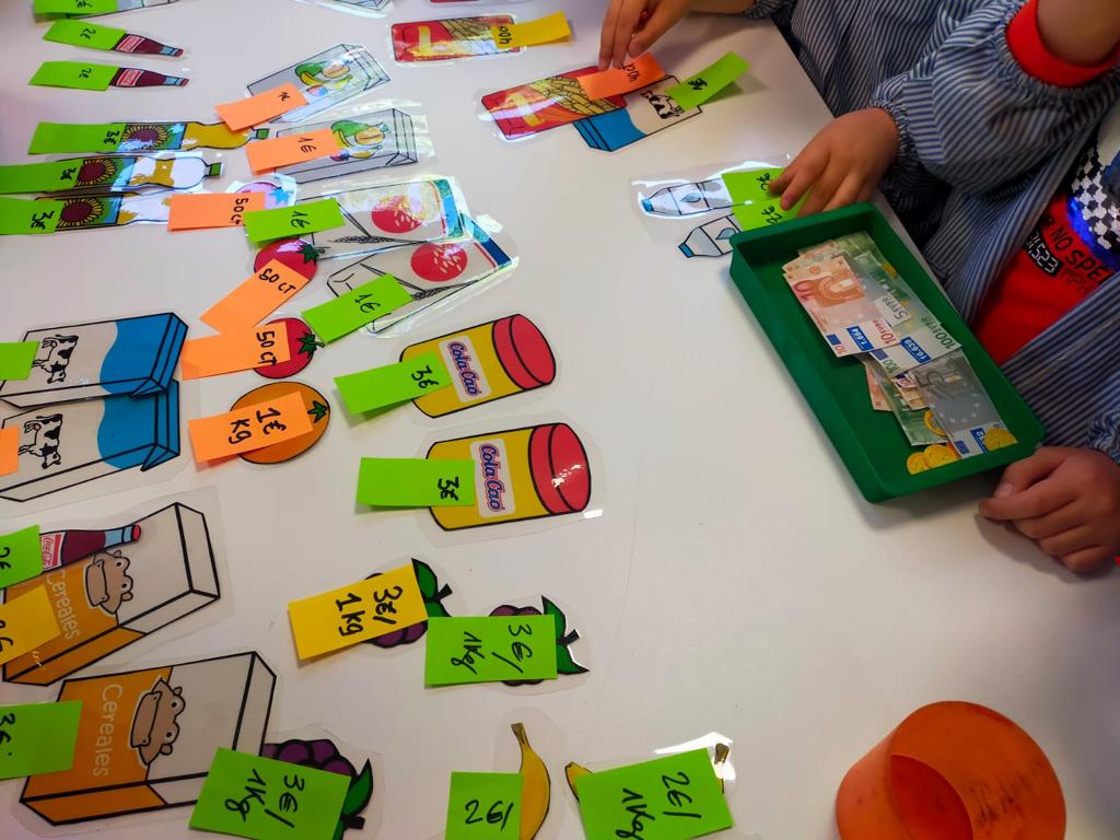virolai_molins's tweet photo. Els nens i nenes de la classe dels mags i magues practiquem els euros i anem a comprar. #Manipulem #matemàtiques #2nPrimària #euros https://t.co/A8WrfPVxt8