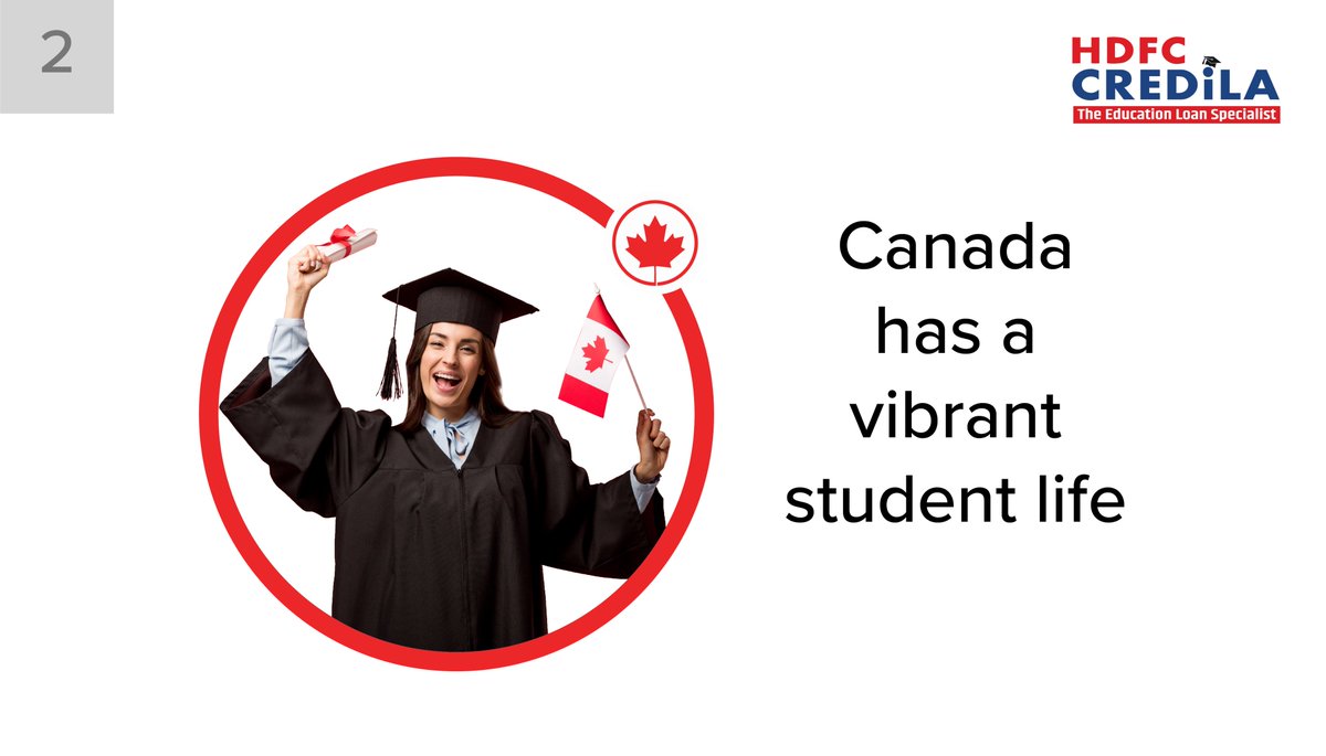 CredilaFinserv's tweet photo. Prepare for an exciting new future as a student in Canada, with an #educationloan from @HDFCCredila to help you on your student journey. Visit us at https://t.co/eUTbV9zrK4 to get started today. Secured loans starting at 8%. 
*T&amp;C Apply 
#HDFCCredila #StudyinCanada #MSinCanada https://t.co/fCFJf8mw3l