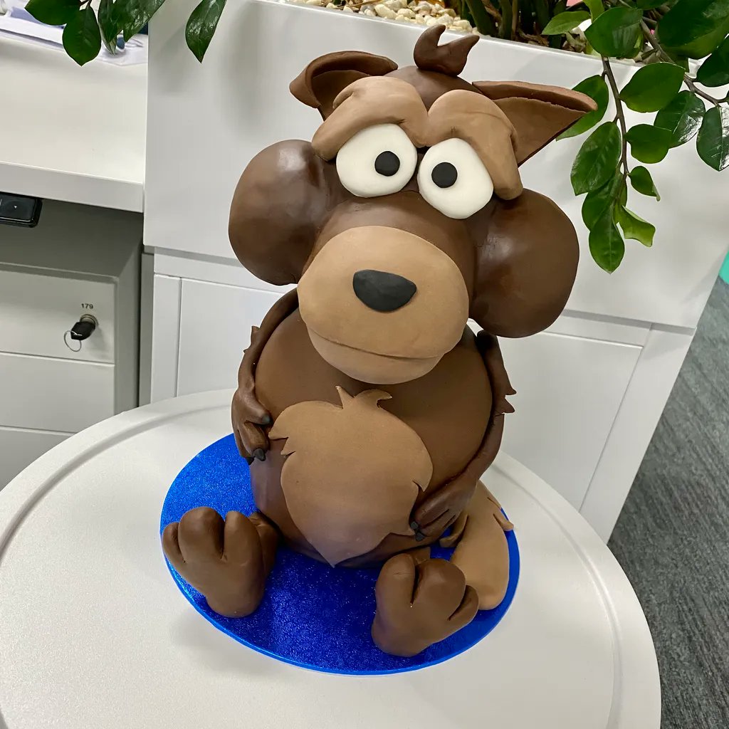 This creation just knocked all Coyote Bake Off entries out of the park! 😍  With the head made from Rice Krispies and the body, a luxurious chocolate sponge, this cake was demolished in under 15 minutes 😋