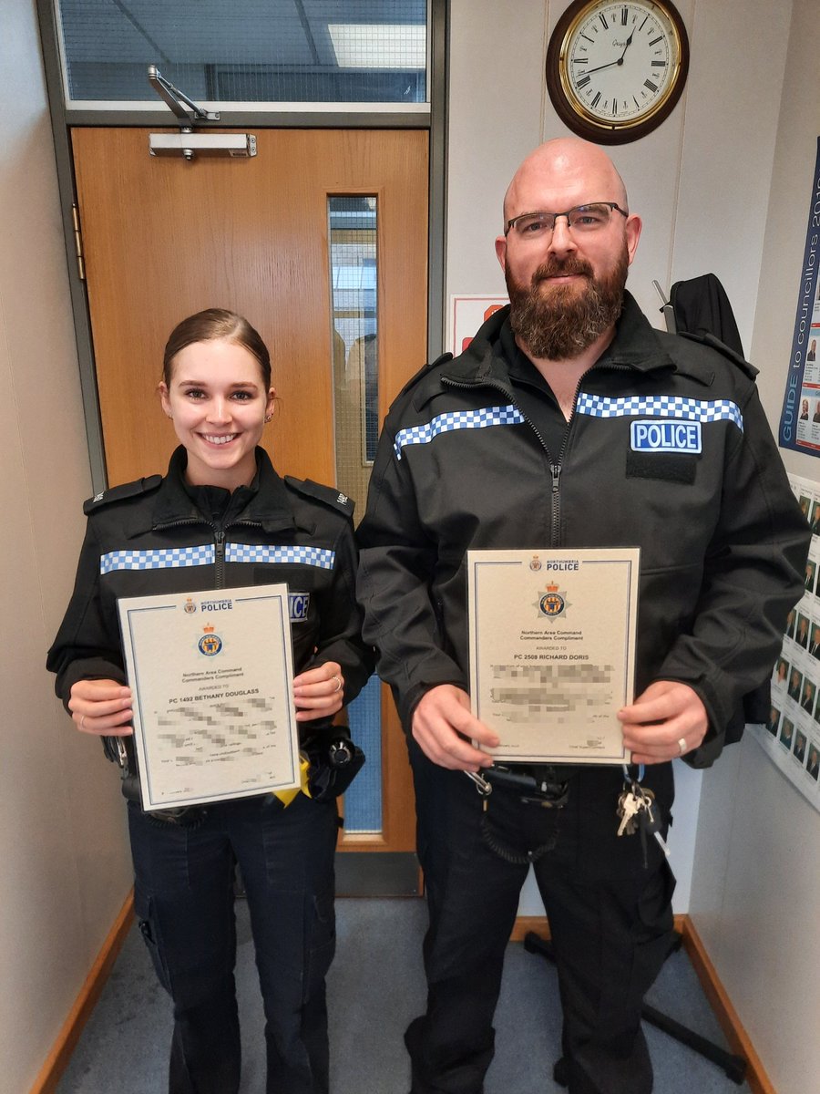 SuptMarkHall's tweet photo. Protecting the vulnerable is what we do @northumbriapol, so proud to compliment PC's Bethany Douglass &amp; Richard Doris who saved a suicidal female from jumping from a bridge and got the support she needed #heroes https://t.co/yB2gkH64Ol