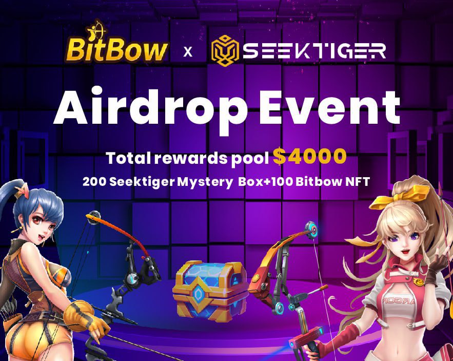 Bit_Bow123's tweet image. 📣#Bitbow x @SeekTiger #Airdrop Event📣

🎁Total reward pool: $4000 - 200 #SeekTiger Mystery Box + 100 #BitbowNFT

Duration: May 6th - May 13th

To enter:
🔸FL @SeekTiger &amp;amp; @Bit_Bow123, like, RT + tag 3 frens 
🔸Complete Gleam tasks: gleam.io/competitions/R…

🚀Good luck Archers!