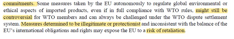 Steph_ghislain's tweet photo. @EddyWax @Trade_EU I see! If you see this bit here, I would agree : whatever your legal case, other members might still be annoyed and challenge you. Then, it's only if measures are found to be incompatible with WTO rules that proper retaliation is allowed. #OptimisticMe (I know😊) https://t.co/MWFJJO5veo