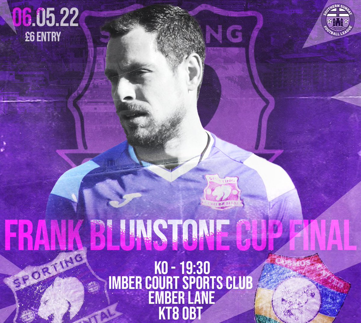 Cup Final Day!

Frank Blunstone Cup Final 2022

<a href="/Spcontinental/">Sporting Continental FC</a> v <a href="/CosmosUtdFC/">Cosmos United FC</a> 

7:30pm Kick Off

Venue: <a href="/MetPoliceFC/">Met Police FC</a> 

£6 cash on the gate 

or online:
seetickets.com/event/frank-bl…