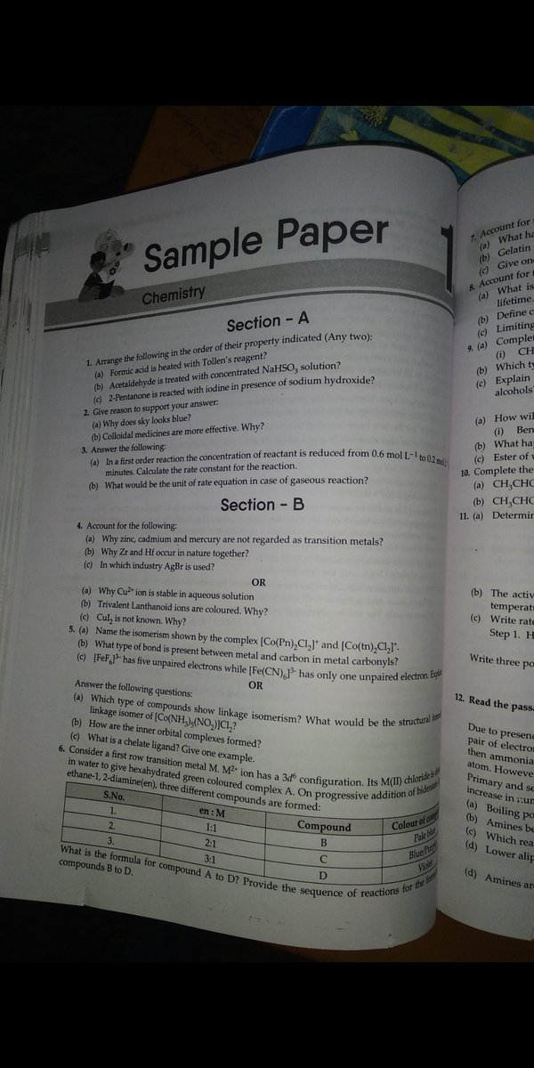 Alok_9311's tweet photo. There are some pics of oswaal sample papers which are provided by my school staff there are many mistakes in it and tomorrow is my chemistry exam. They are just playing with student's future @oswaal_books @Minister_Edu 
#cbseterm2 https://t.co/BR3TT33ueA