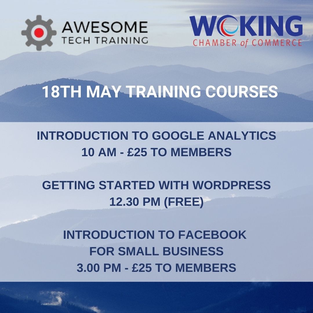 WokChamber's tweet photo. #wokingevents #wccevents #wokingbusiness

There are many helpful training events coming very soon from Awesome Tech Training - check out the details via the link.

https://t.co/SJRrX4CnzJ https://t.co/ULa0Homwdn