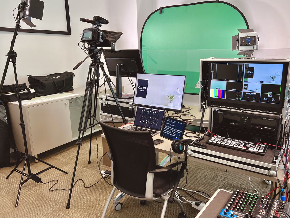 DigiColMedia's tweet photo. Webinar #LiveStream broadcast setup for the team at Sanofi Waterford ๐ฅ๐ป #DigiCol https://t.co/0YqWMqrzmO