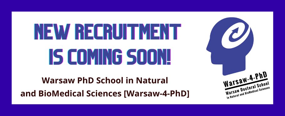 IIMCB_Poland's tweet photo. 📣New recruitment to the👉#WarsawPhDSchool is coming soon!🤩Start of recruitment: 21.05 to 4.06.2022.👉Find out available projects at IIMCB: https://t.co/VTDnyci0S8
#Warsaw4PhD #recruitment #apply #DziembowskiLab #ERAChairs #MOSaICdiary #NowotnyLab #MichlewskiLab https://t.co/BBTzKWYeRF