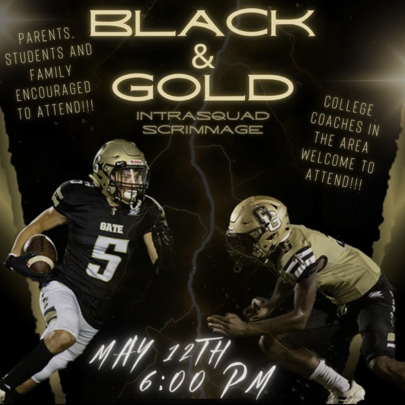 coachPJGibbs's tweet photo. 🚨🚨🚨 ATTENTION COLLEGE COACHES 2022 @GGHSFootball Black and Gold Scrimmage on 5/12  put 2925 Titan Way Naples 34116 in your GPS  our dudes are waiting to be evaluated ⚔️⚔️⚔️ 🌴🌴🌴@Locklyn33 @CoachSteveEllis @CoachMGSimon @Jhilly79 @CoachSpeakman @CoachKGRoberts https://t.co/ze77ytkNnB