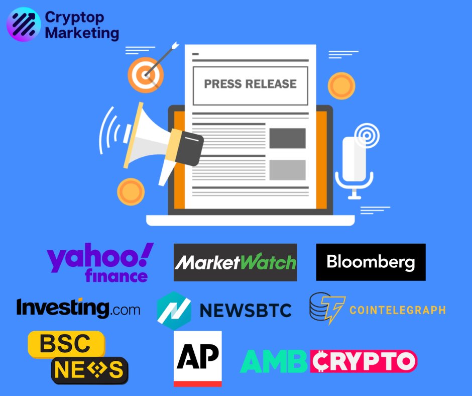 CryptopAgency's tweet photo. Get your #PR instantly published on 100s of the biggest #crypto and finance new sites now!

✅ Contact Us via Telegram: https://t.co/nIyssxpVfL

#PressRelease  #Defi #CryptopMarketing #cointelegraph #bloomberg #APNews #BSCNews #investing #Newsbtc #ambcrypto #marketwatch https://t.co/5bPTgFCXMB