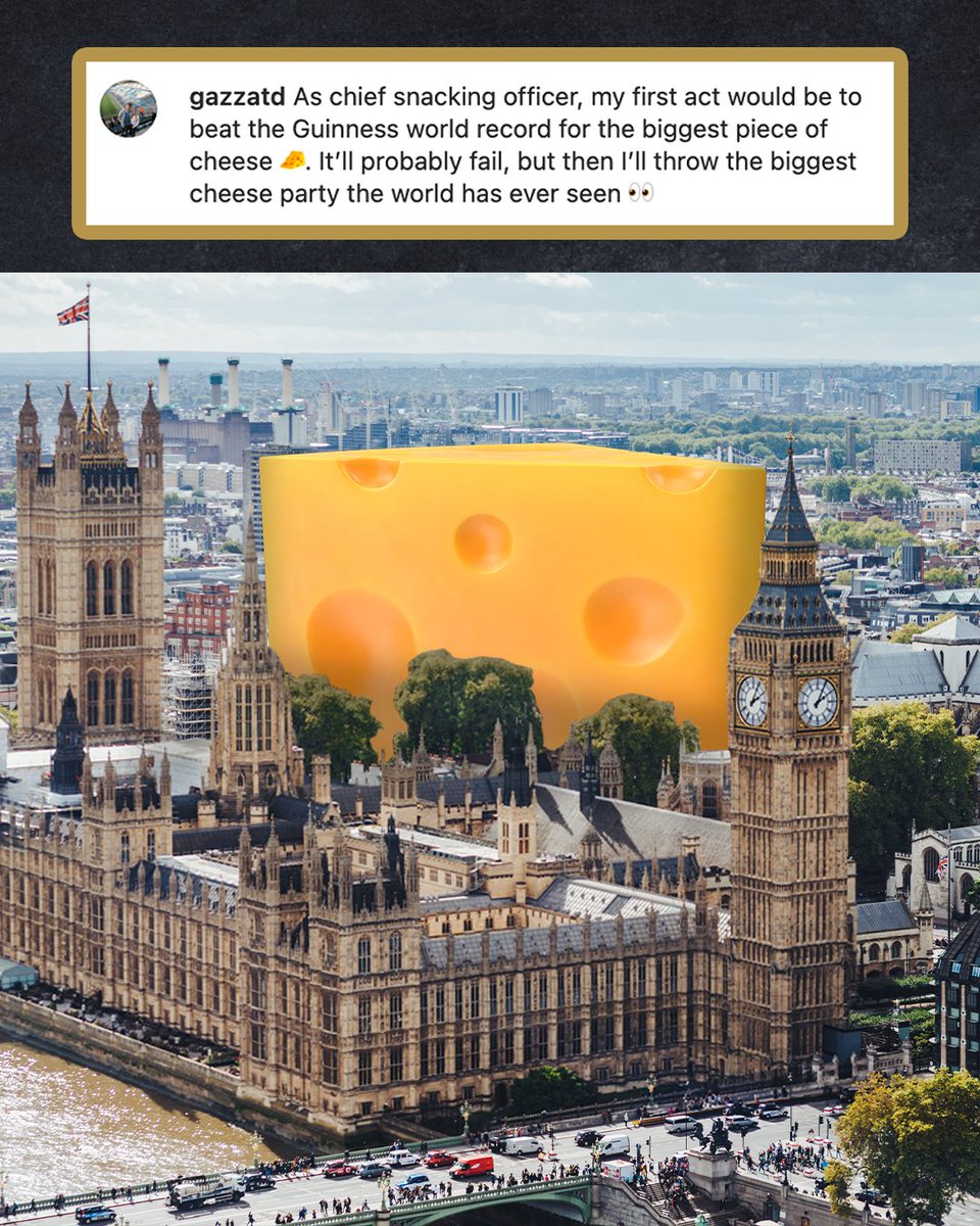 BrewCity_UK's tweet photo. Is this what you had in mind Gary? 

Five years of restoration, just for Big Ben to be overshadowed by a piece of cheese 🧀

#Beermunch #BeermunchVSCrisps #WeWantGary https://t.co/zSyX48GFLh