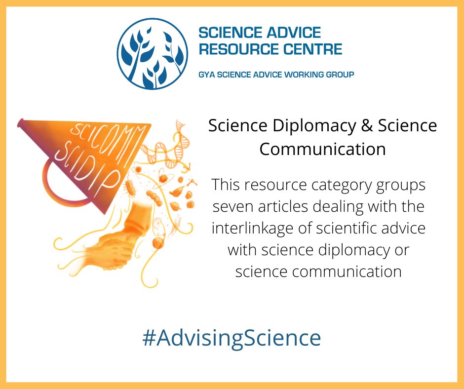 GlobalYAcademy's tweet photo. Scientific inputs to decision-makers are crucial, as is communicating science to the broader society.
The GYA Science Advice Resource Centre deals with the intersection of scientific advice, #SciDip &amp; #SciComm
Check it out 👇👇👇
https://t.co/S21WmHoArN 
#AdvisingScience #SciPol https://t.co/LWGjw3648q