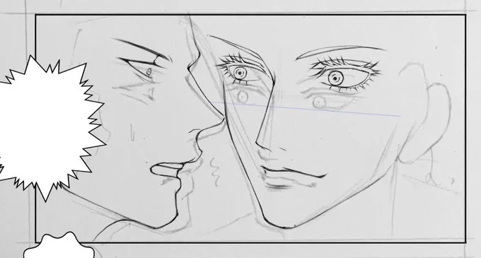 下描き作業が嫌いすぎてザツすぎる結果。ここまで来るともはや意味を成さないのでは...
マンガの時は紙に下描きしてます😦 