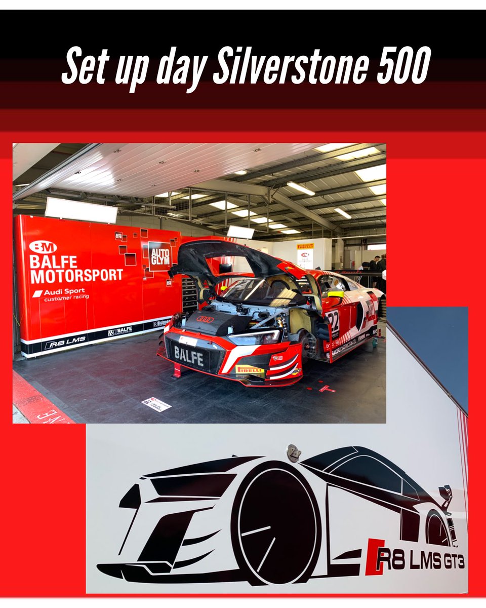 It’s the weekend! (Nearly!!) So it’s #silverstone500 time! Set up and free practice today. Qualifying and the race are live on #gtworld YT channel over the weekend. We’ll update times shortly. #britishgt #autoglymuk #audisport #careaftercombat
