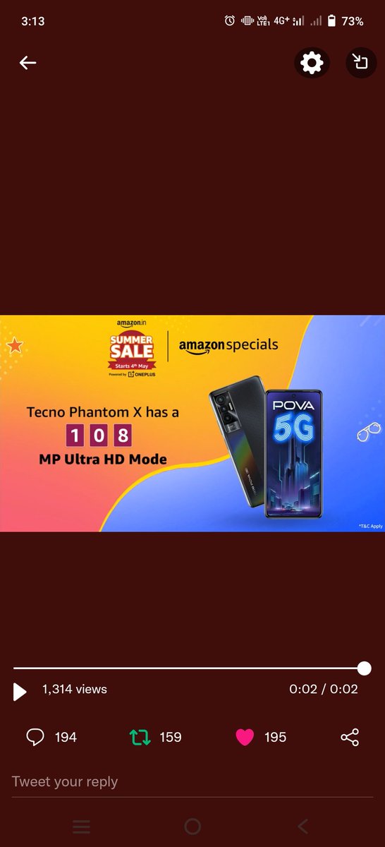 Bhrigendra2's tweet photo. @amazonIN ➡️Tecno Phantom X has a 108MP Ultra HD Mode.

Thanks for this wonderful opportunity Team Amazon!😊

❤@amazonIN ✨
💕#TecnoPhantomXonAmazon 

 Tagging:
@Pripaul96 @The_Gaurav17 @CallMeNivi  https://t.co/QTySk6aS27